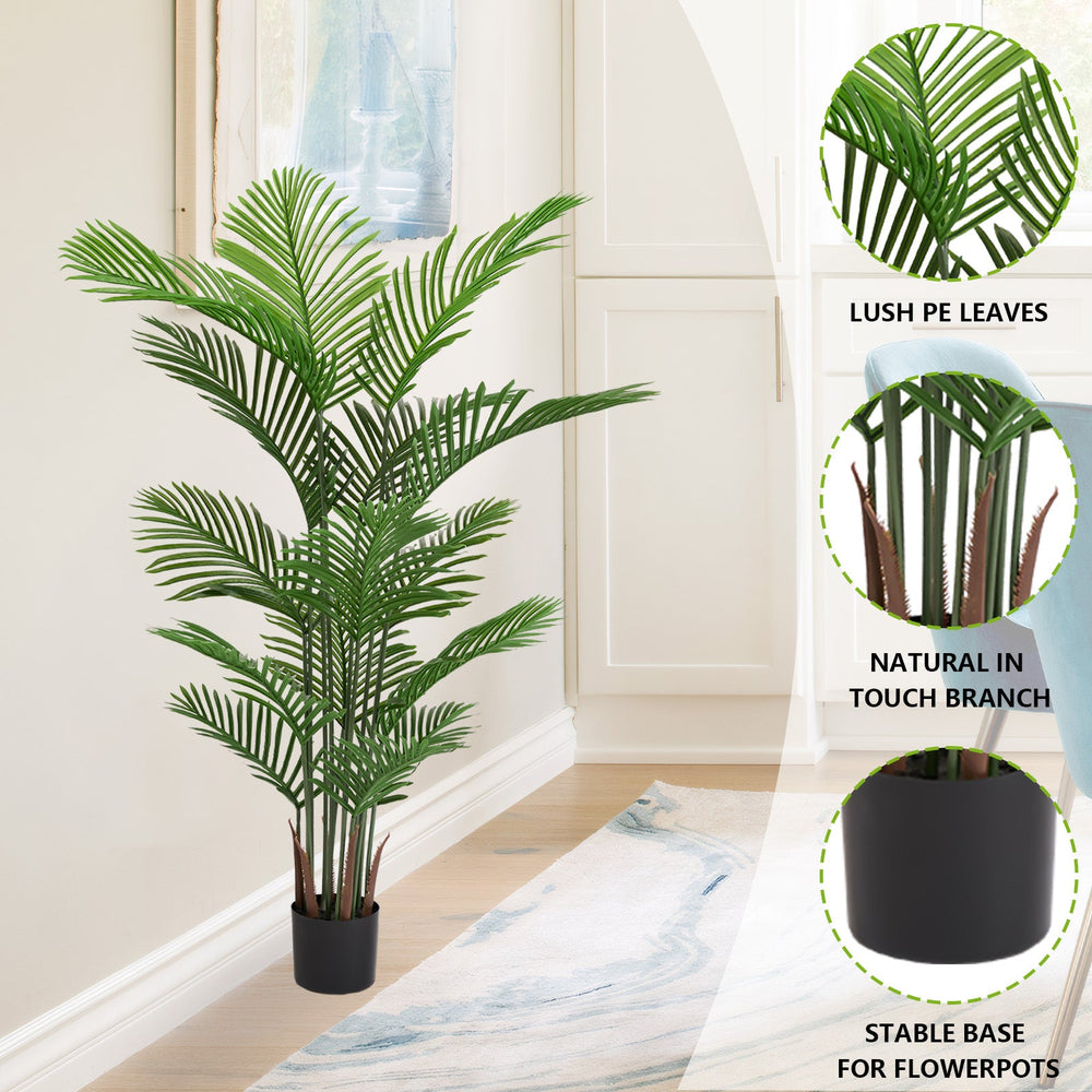 Artificial Areca Palm Plant 160cm Tall Faux Tropical Dypsis Lutescens Tree Green Plastic Indoor Outdoor Décor Media 6