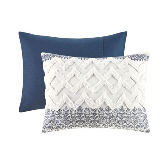 Full/Queen 3 Piece Cotton Duvet Cover Set with Chenille Tufting Media 6