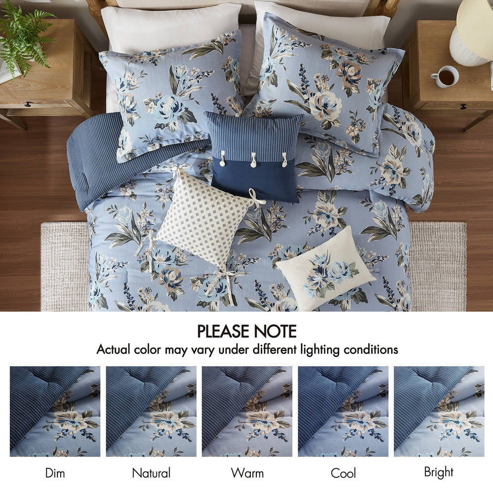 7PCS King Vintage Floral Comforter Set Media 6
