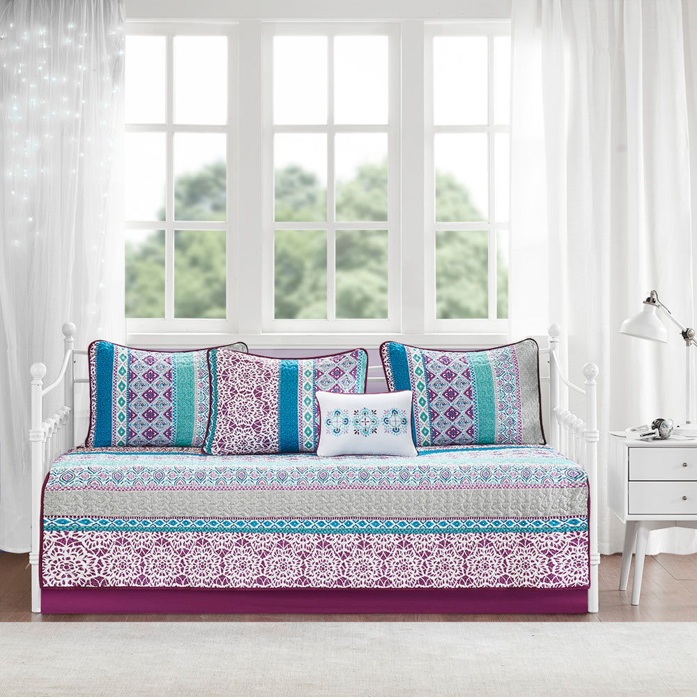 Daybed 6 Piece Boho Reversible Daybed Set Media 4