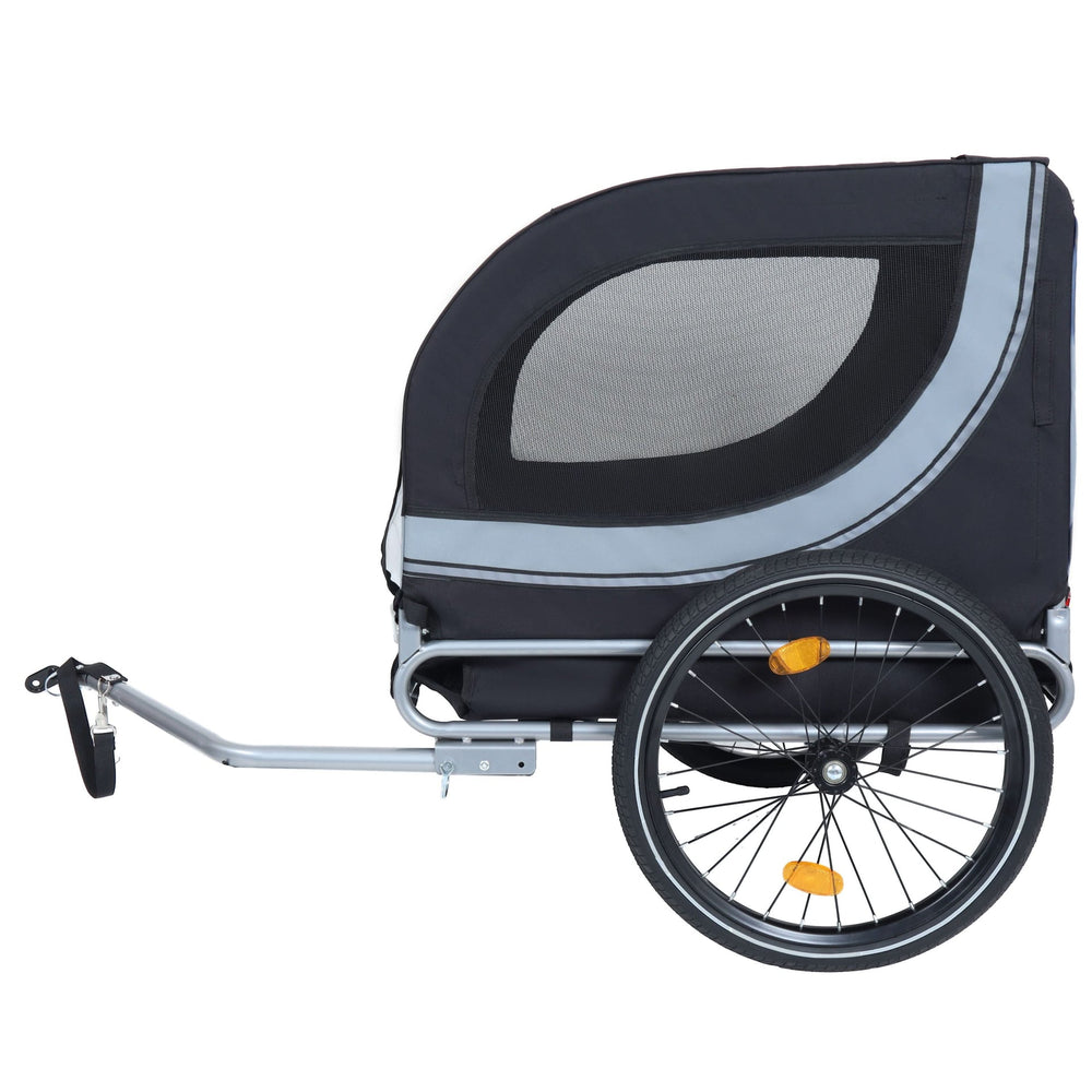 Large Folding Bike Trailer for Dogs – 66LB Capacity All-Terrain Pet Carrier, Durable Steel Frame for Cycling, Jogging, Camping & Outdoor Adventures, Black- Gray Media 4