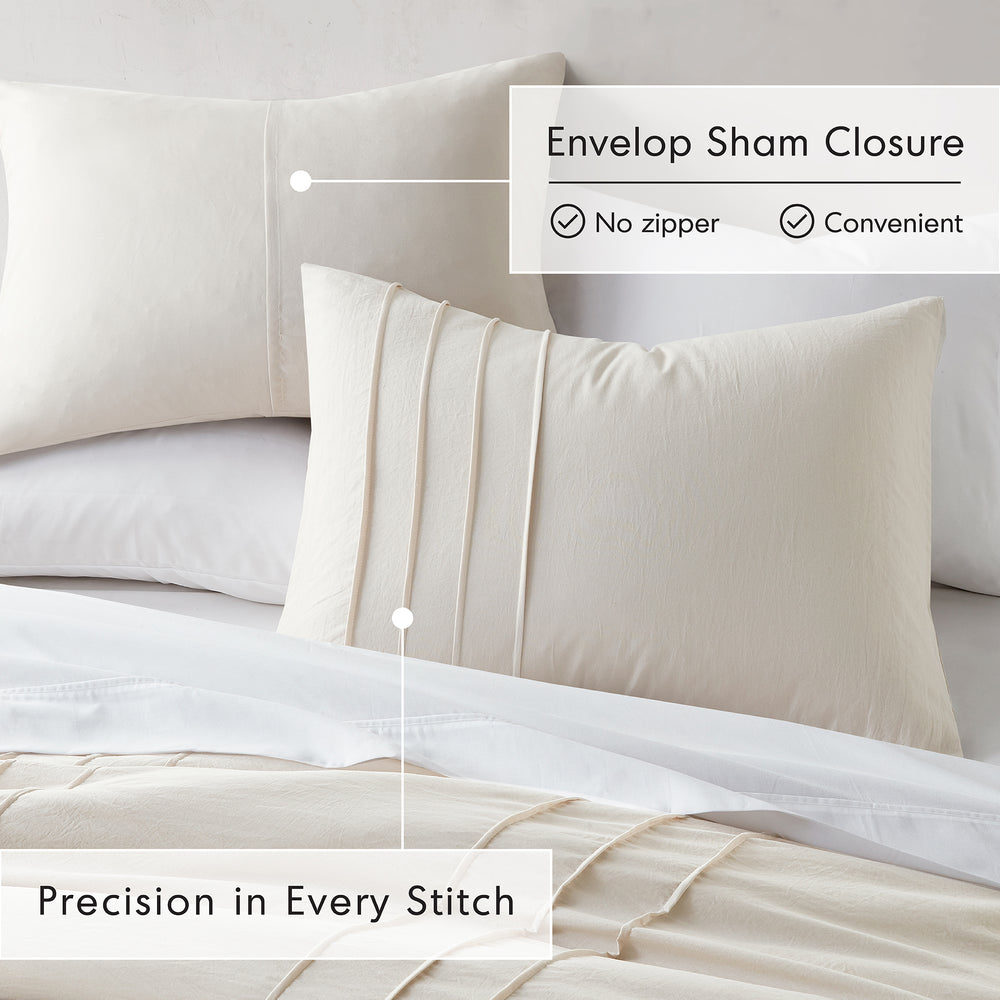 3-Piece Cal King Soft Washed Pleated Comforter Set Media 9