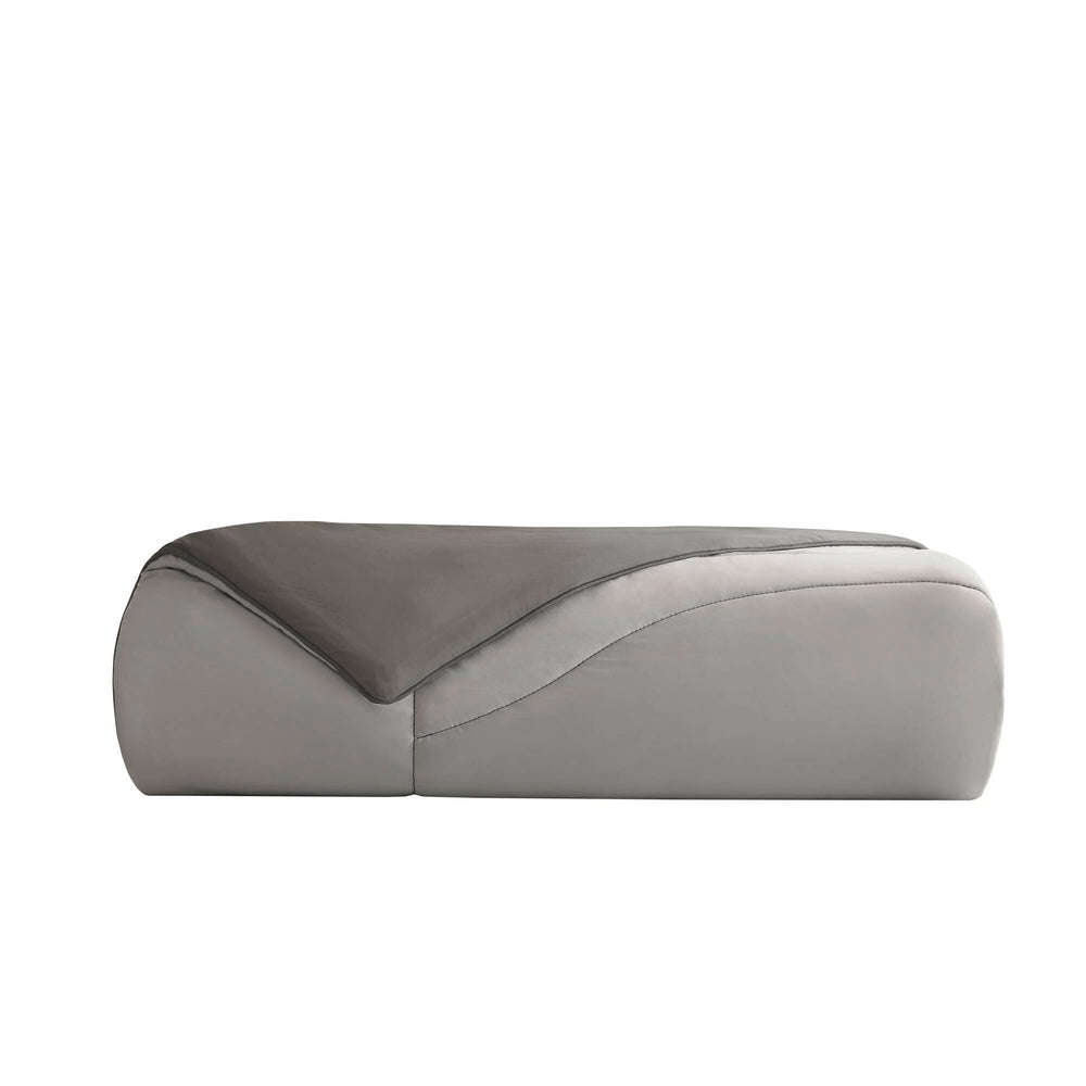1-Piece Full/Queen Reversible Tencel Comforter Blanket,Gray Media 2