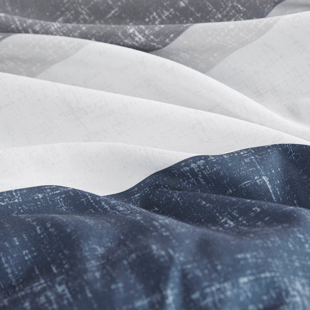 Stripe Comforter Set with Bed Sheets Blue/Grey Cal King Media 2