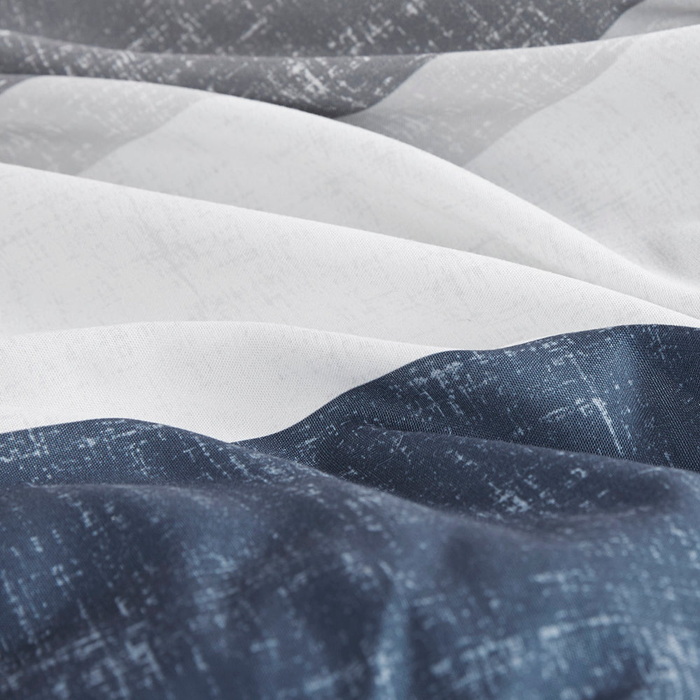 Stripe Comforter Set with Bed Sheets Blue/Grey Queen Media 2