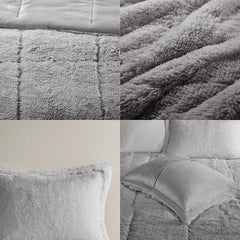 Ombre Shaggy Long Fur Comforter Mini Set perspective