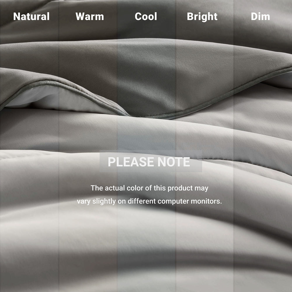 1-Piece King/Cal King Reversible Tencel Comforter Blanket,Gray Media 5