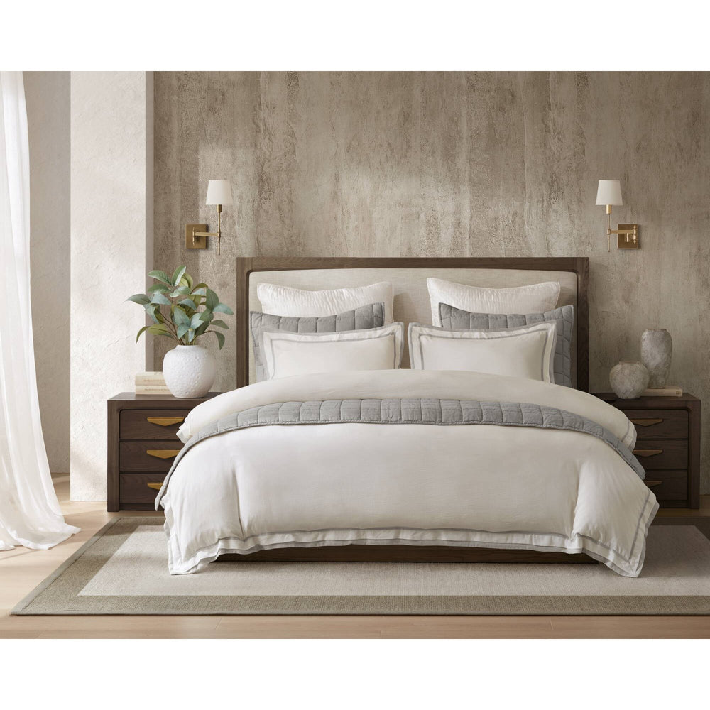 3 Pieces Full/Queen Duvet Cover Set,White+Gray Media 1