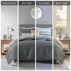 8 Piece Printed Seersucker Comforter and Quilt Set Collection perspective
