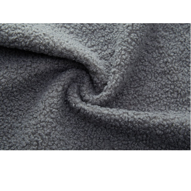 Sofa Bed Teddy Fabric Modern Grey Full Size Living Room Lounge Area