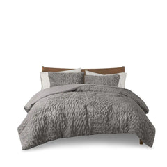 Ruched Fur Down Alternative Comforter Set perspective