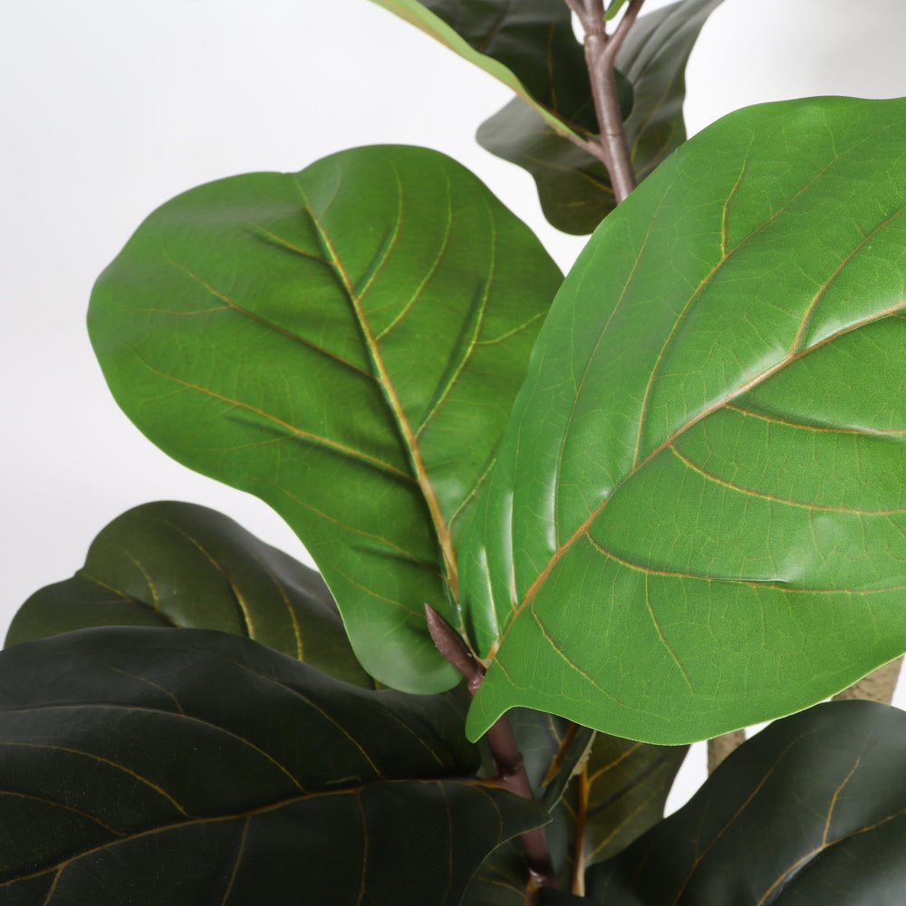6FT Real Touch Fake Fiddle Leaf Fig Tree in Black Plastic Pot with Green Fabric Leaves, Indoor Decor for Home Office Living Room Corner Media 7