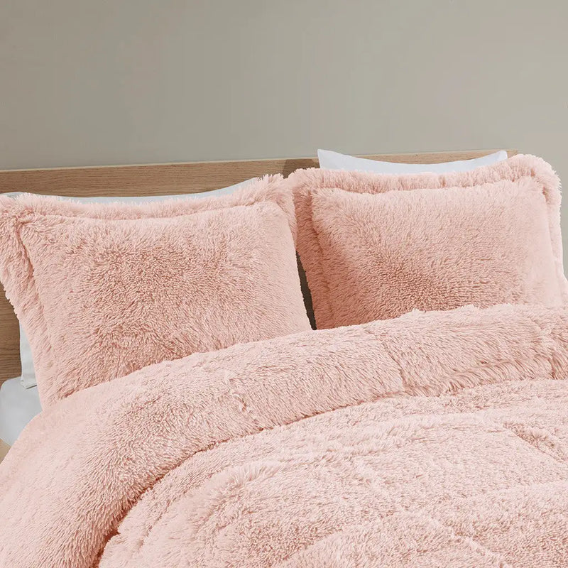 Shaggy Long Fur Comforter Mini Set
