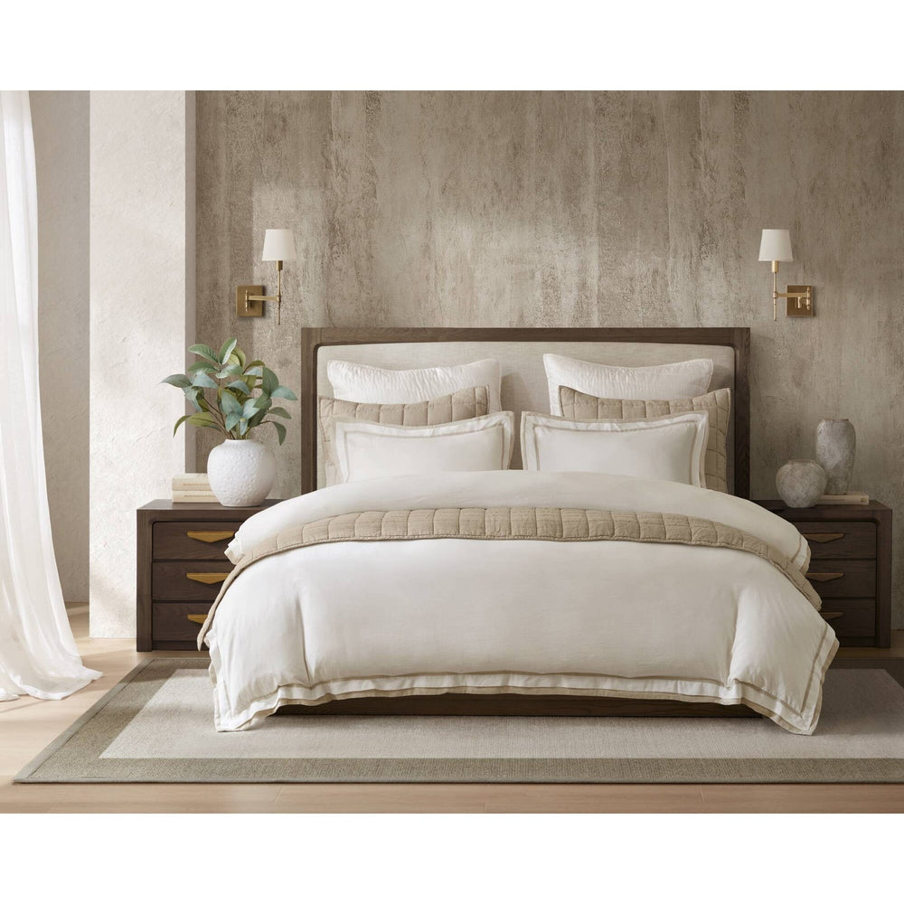 3 Pieces King/Cal King Duvet Cover Set,White+Beige Media 12