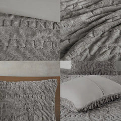 Ruched Fur Down Alternative Comforter Set perspective