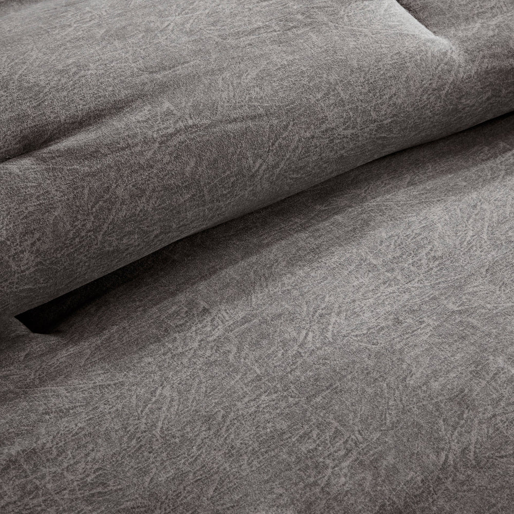 7 Piece Faux Suede Comforter Set Grey Cal King Media 3
