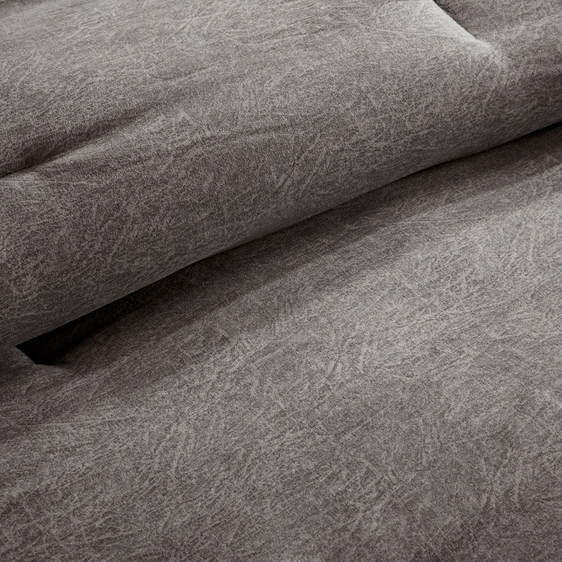 7 Piece Faux Suede Comforter Set Grey Cal King