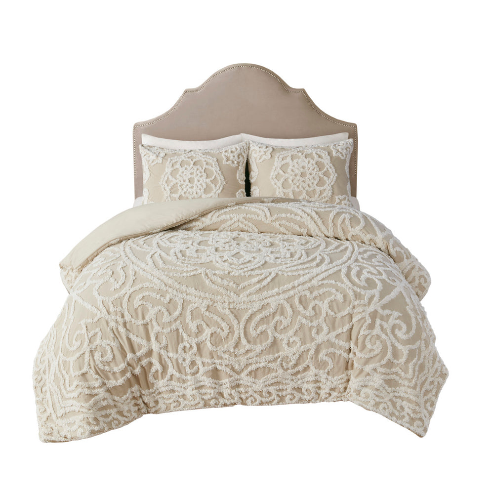 King/Cal King 3 piece Tufted Cotton duvet cover set Media 9