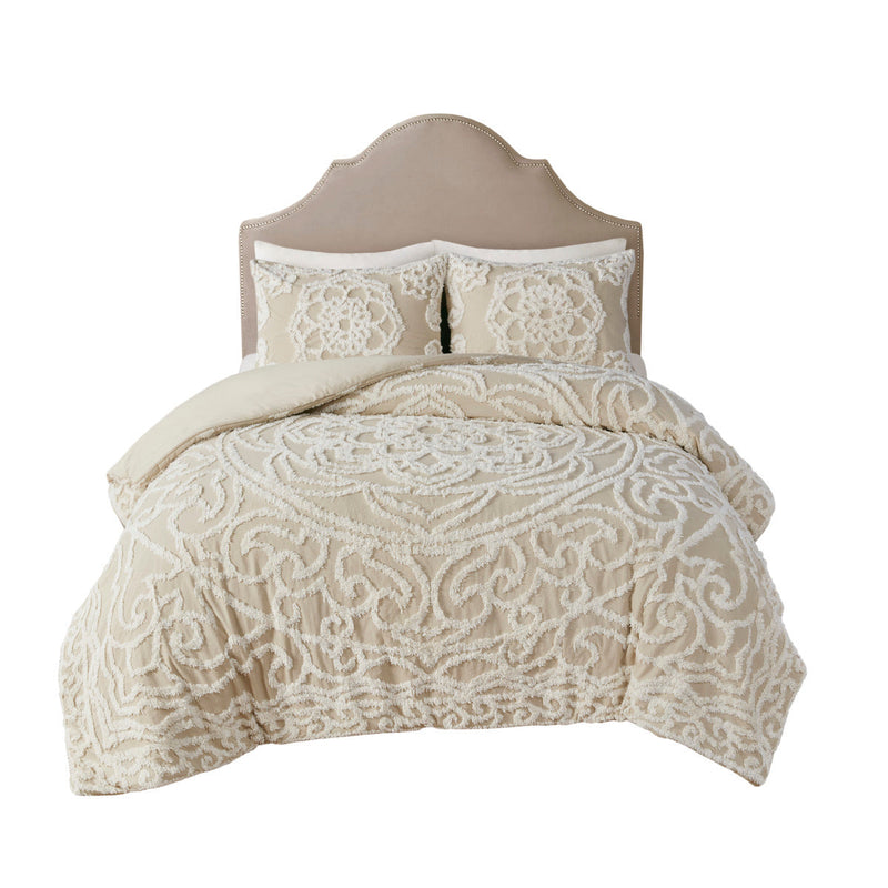 Full/Queen 3 piece Tufted Cotton duvet cover set