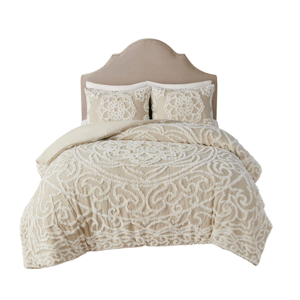 King/Cal King 3 piece Tufted Cotton duvet cover set Media 9