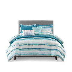 8 Piece Printed Seersucker Comforter and Quilt Set Collection perspective