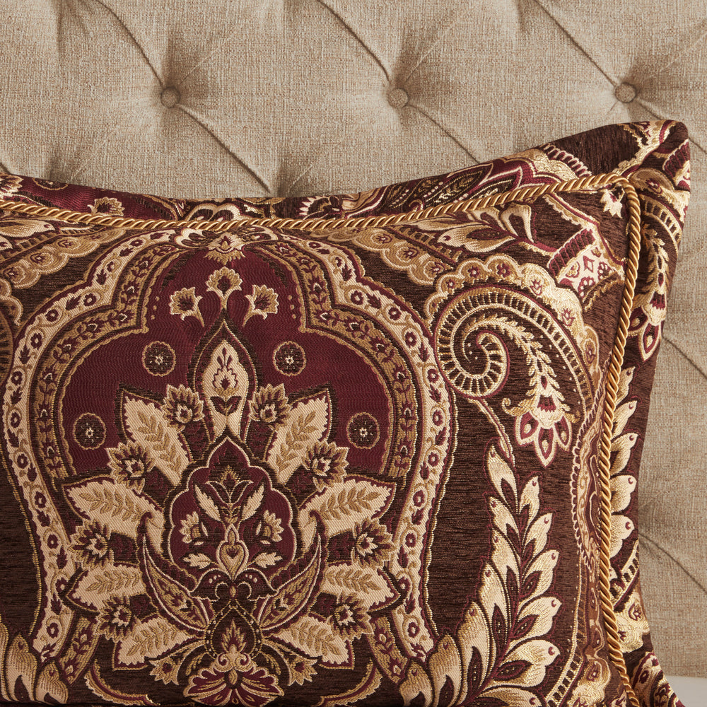 4 Piece Comforter Set Burgundy King Media 7