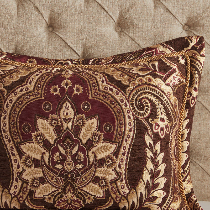 4 Piece Comforter Set Burgundy Cal King