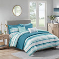 8 Piece Printed Seersucker Comforter and Quilt Set Collection B03597257 Aqua King/Cal King  DTY Store