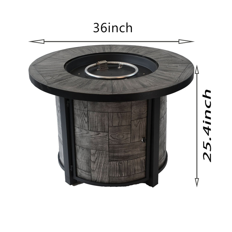 Outdoor Propane Fire Pit Concrete Stonecrest & Lava Rocks Cover Included