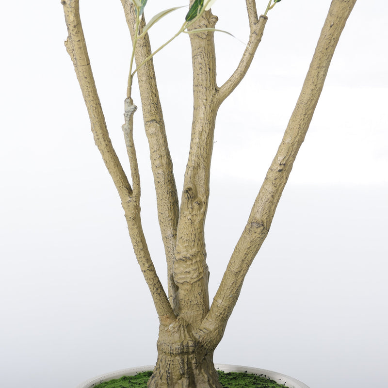 8FT Artificial Olive Tree With Big Decorative White Planter, Tall Indoor & Covered Outdoor Decorative Tree, 1pc/set