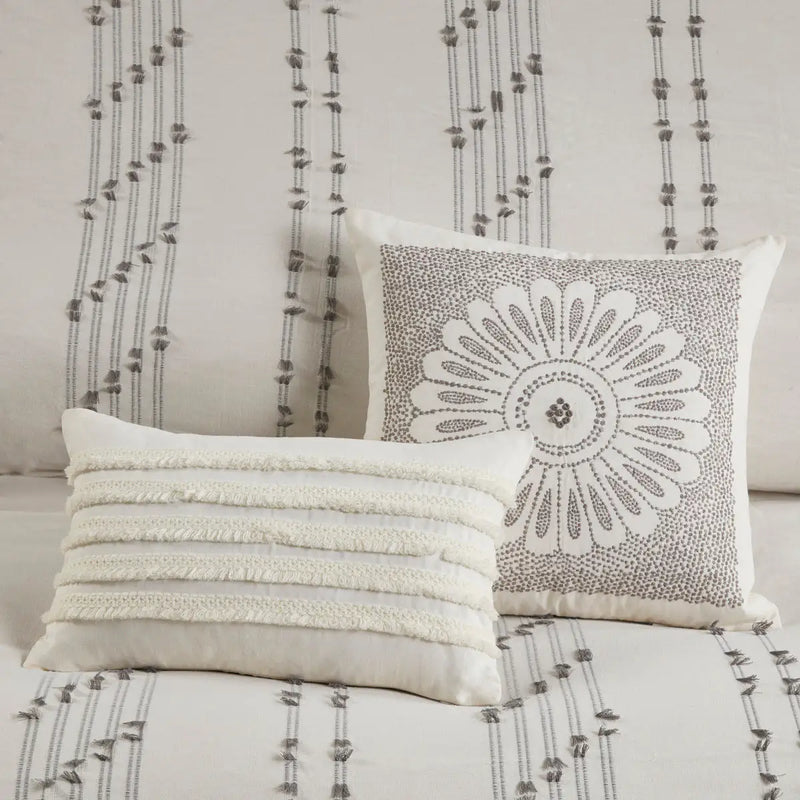 3 Piece Cotton Jacquard Duvet Cover Set