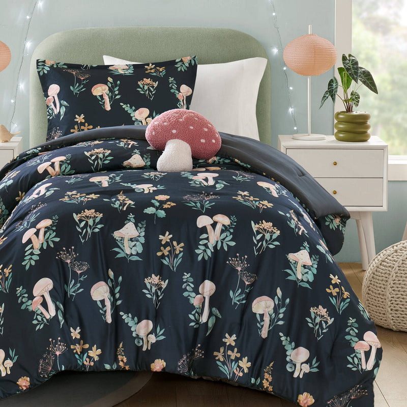 3- Piece Twin/Twin XL Mushroom Garden Comforter Set