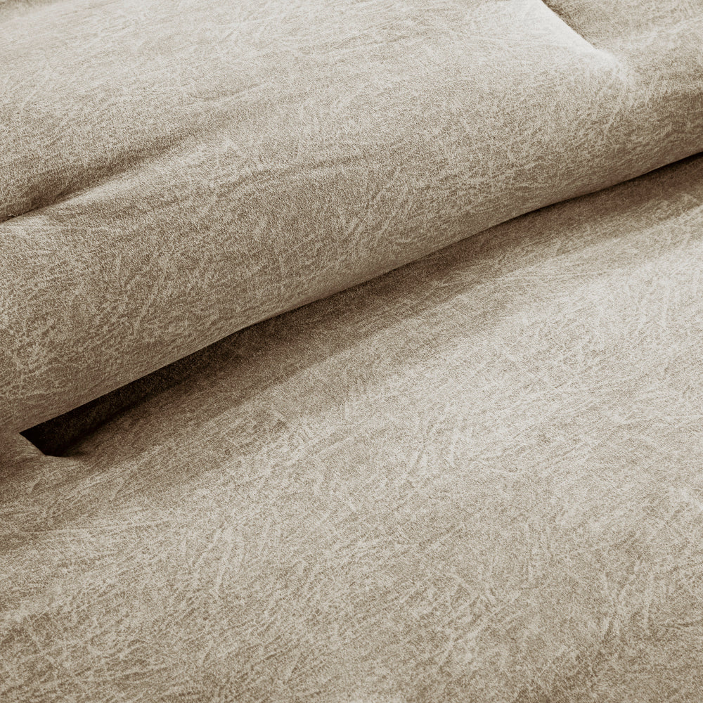 7 Piece Faux Suede Comforter Set Tan King Media 8