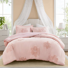 Floral Reversible Tufted Chenille Duvet Cover Set perspective