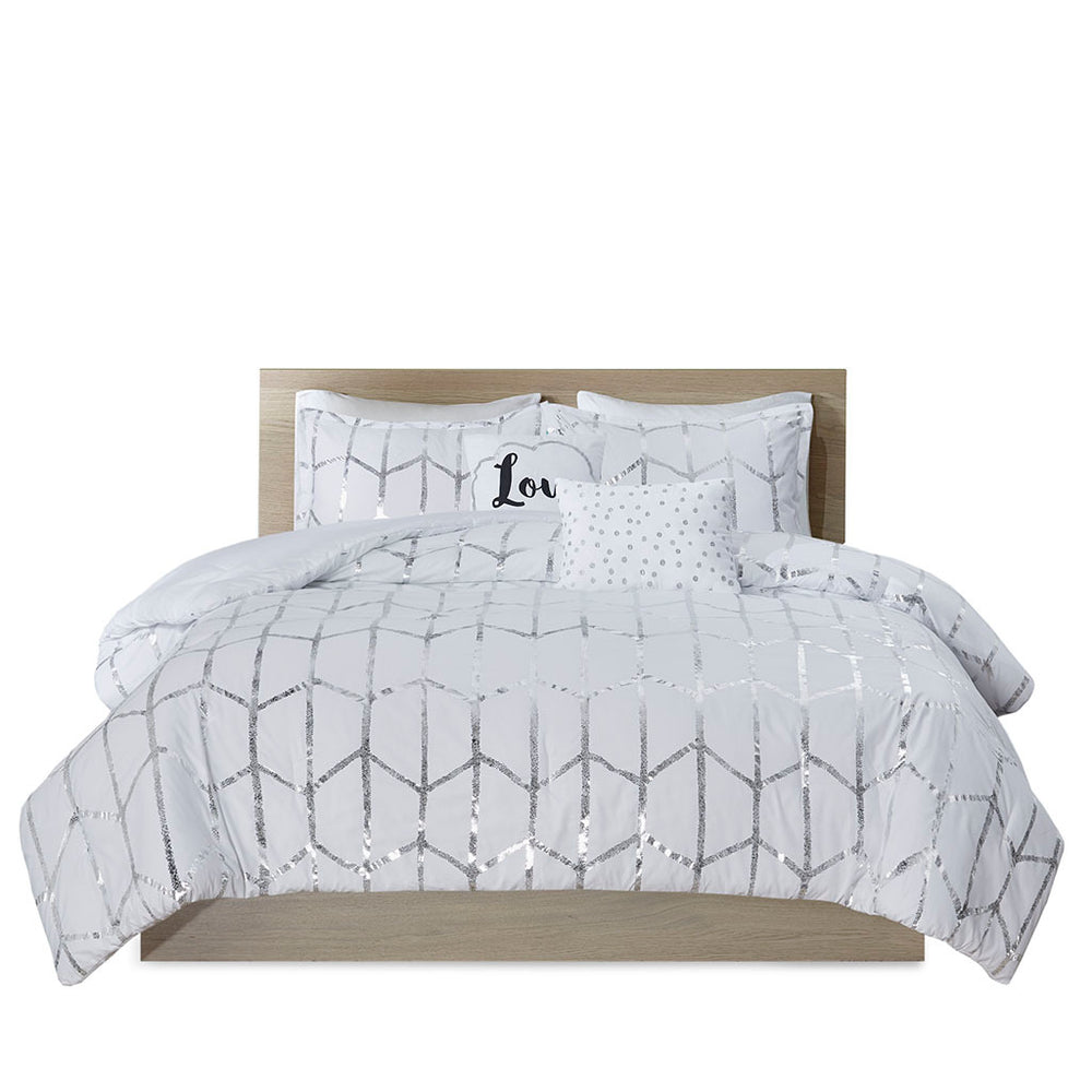 Full/Queen Metallic Printed Comforter Set Media 4