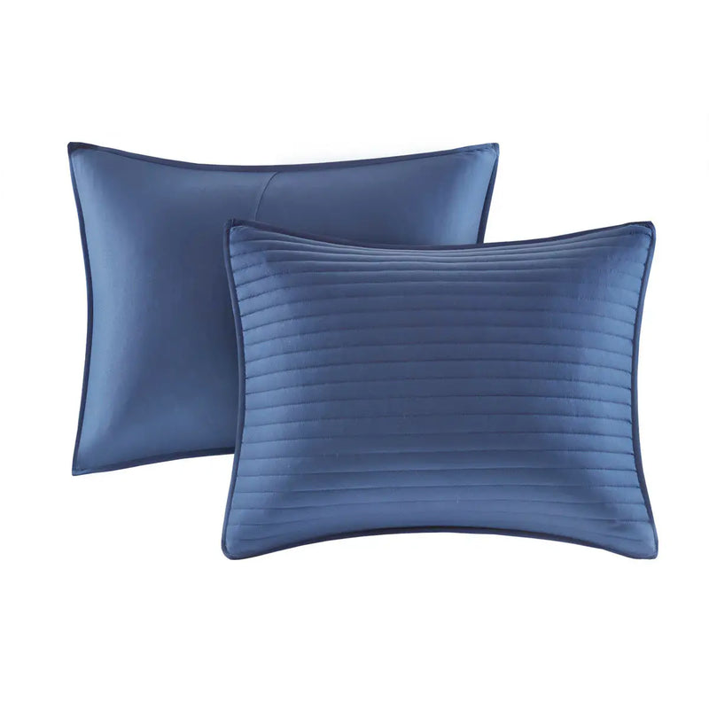 8 Piece Printed Seersucker Comforter and Quilt Set Collection