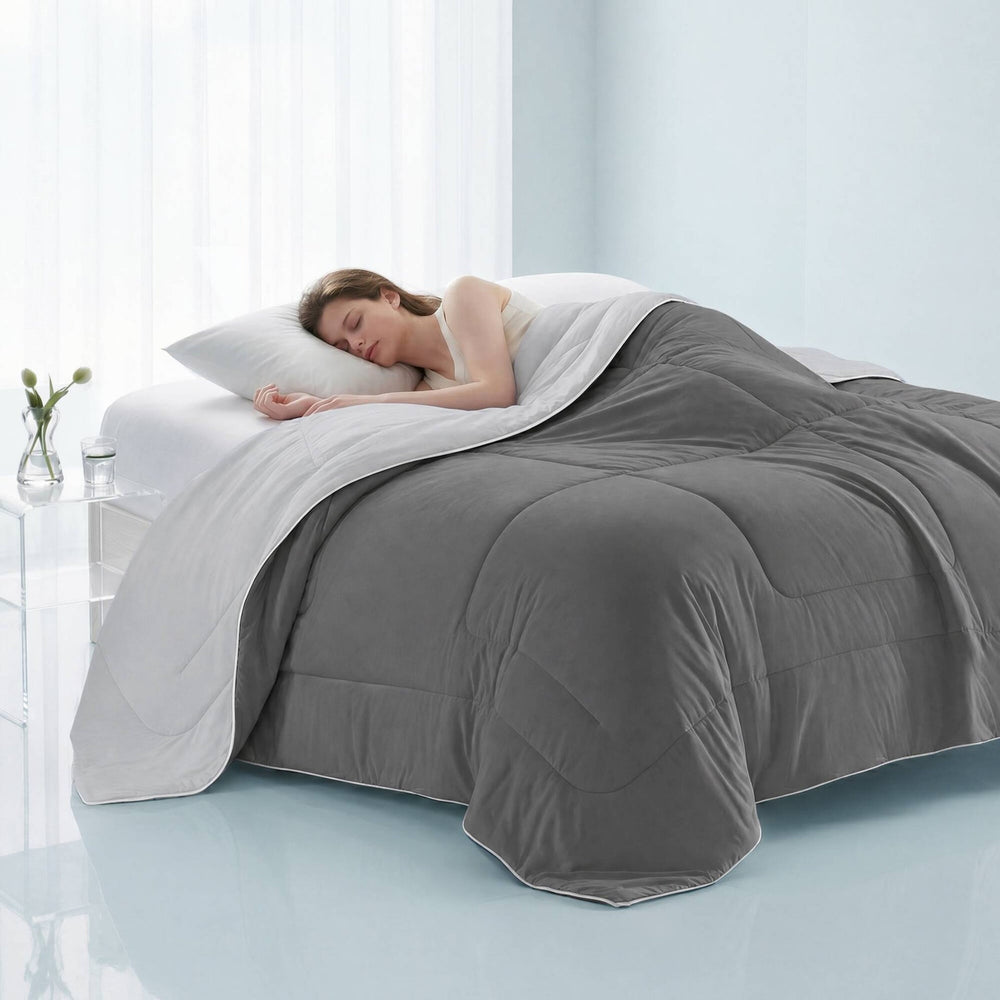 1 Piece King Down Alternative Comforter,Grey