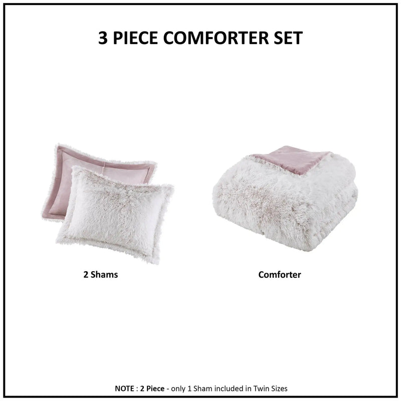 Shaggy Faux Fur Comforter Mini Set