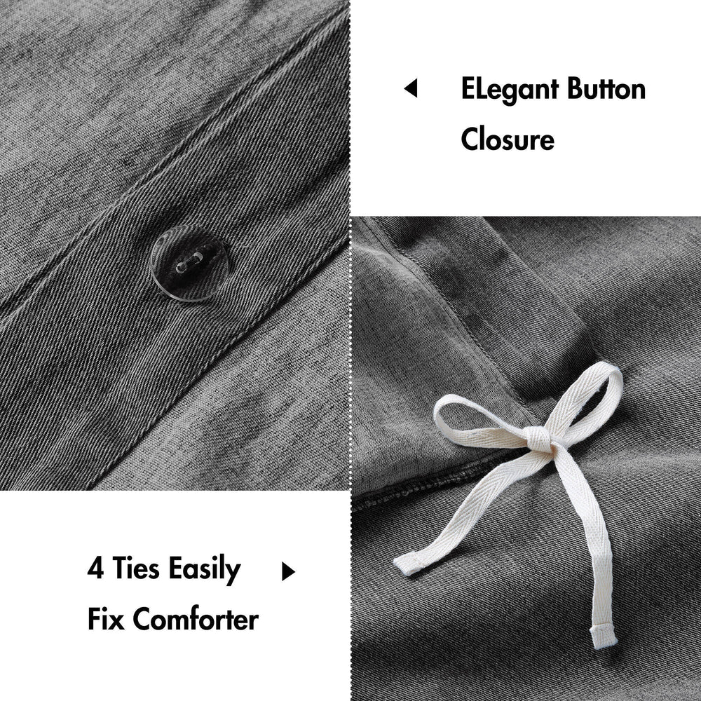 3PCS Full/Queen Twill Washed Duvet Set Media 7