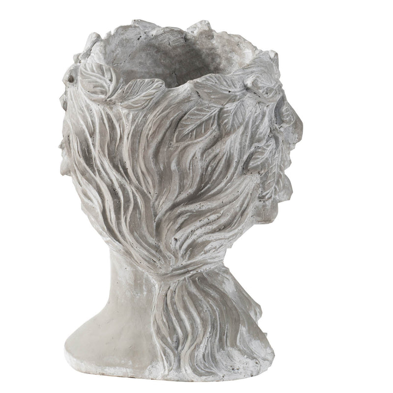 Cement Bust Wall Planter - Indoor Outdoor Home Garden Decor, 8' x 9' x 11.5'