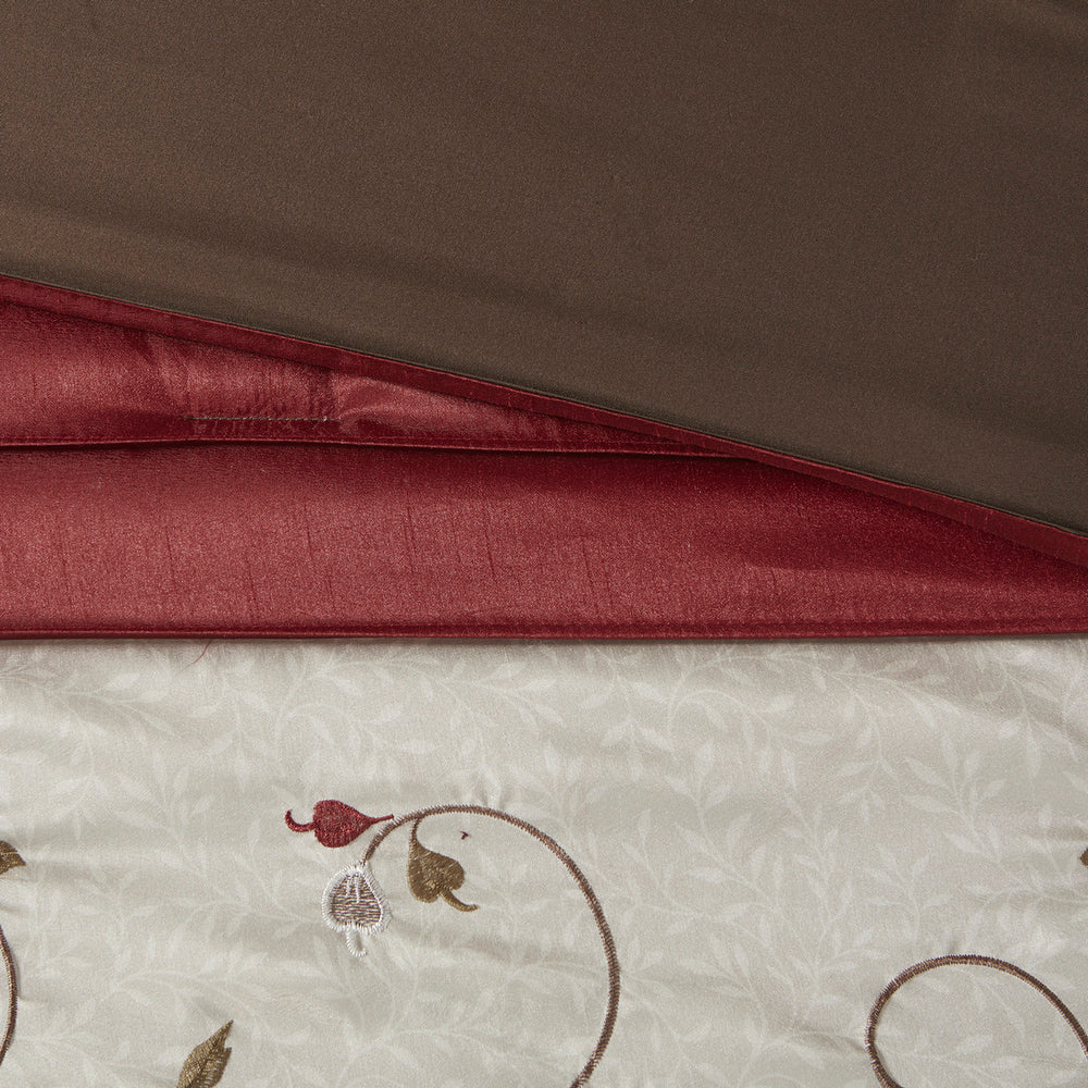 Embroidered 7 Piece Comforter Set Red Queen Media 11