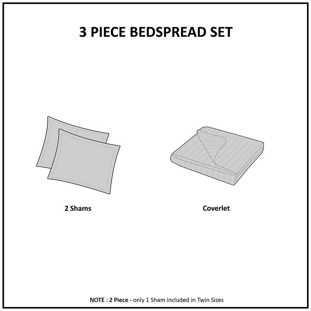 3 Piece Split Corner Pleated Quilted Bedspread Cream King Media 11