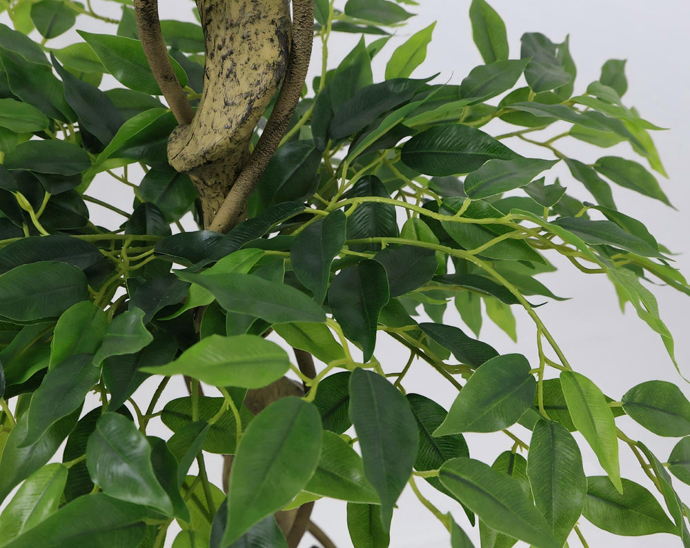 6FT Lifelike Artificial Ficus Tree with Black Pot for Home or Office Decor, Green Plastic Indoor Plant Media 14