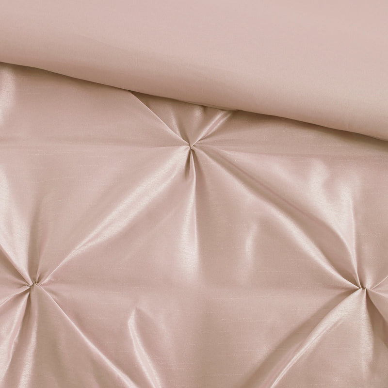 7-Piece 100% Polyester Pieced Pleated Tufted Comforter Set