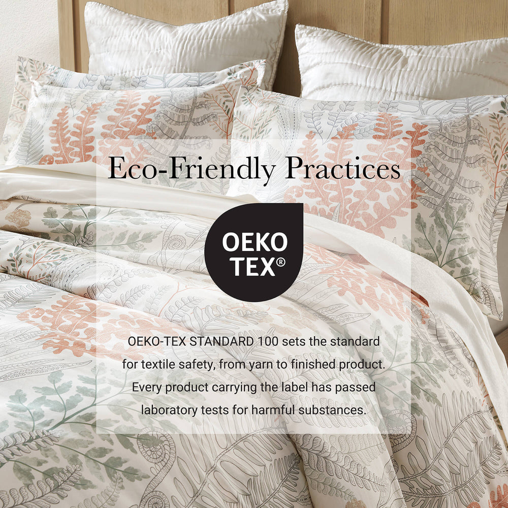 3-Piece King 100% Cotton Sateen Duvet Cover Set,Terracotta/Linen Media 3