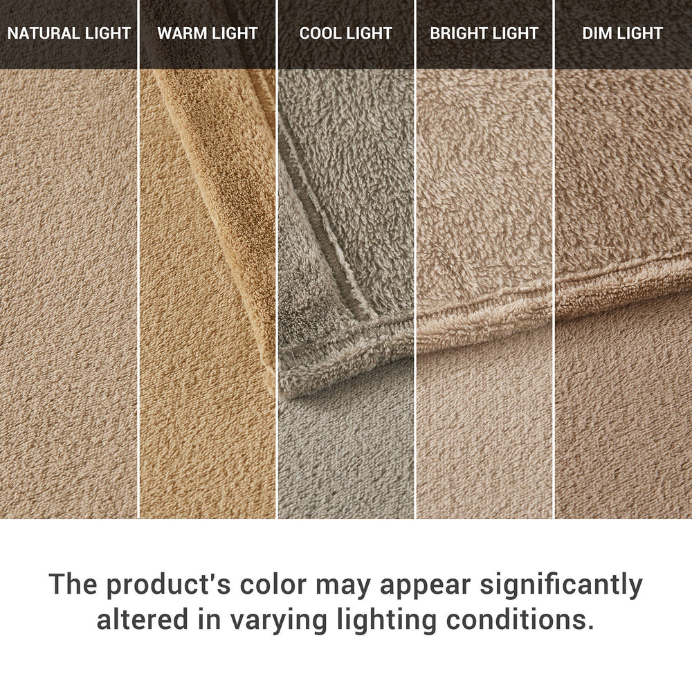 4 PCS King Micro Plush Sheet Set Taupe Media 11