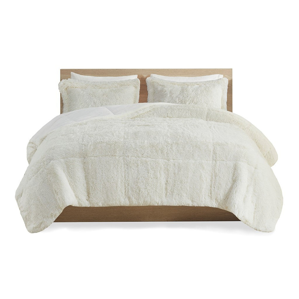Twin/Twin XL Shaggy Long Fur Comforter Mini Set Media 5