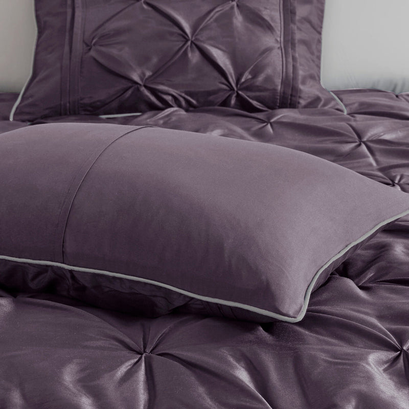 7-Piece 100% Polyester Pieced Pleated Tufted Comforter Set