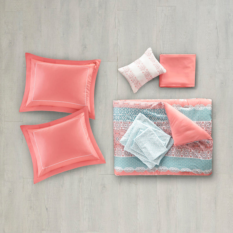 Full Boho Comforter Set with Bed Sheets