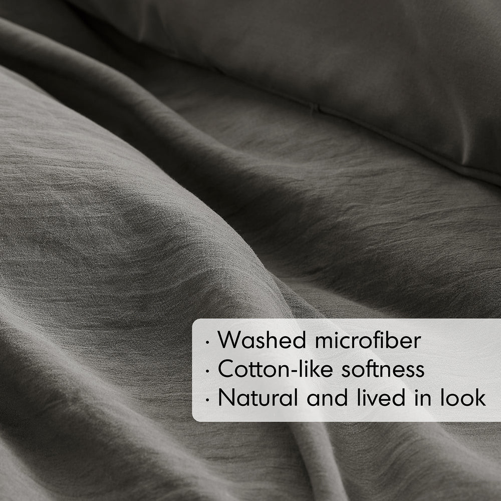 3-Piece Cal King Soft Washed Pleated Comforter Set Media 5